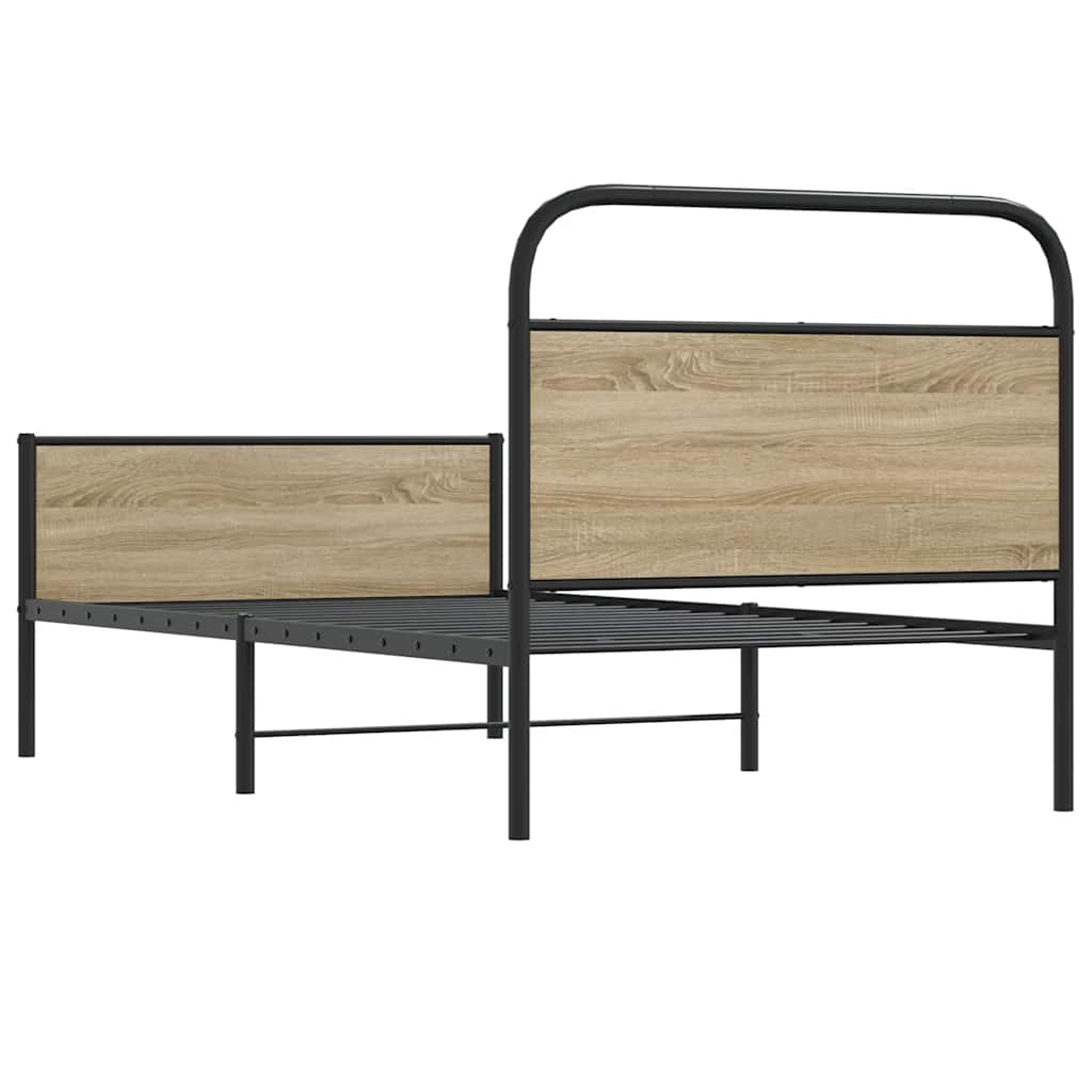 Sengeramme uten madrass sonoma eik 90x190 cm konstruert tre