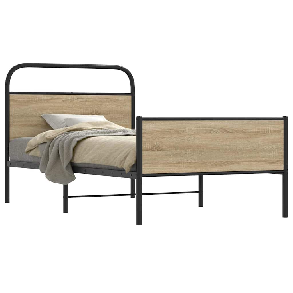 Sengeramme uten madrass sonoma eik 90x190 cm konstruert tre