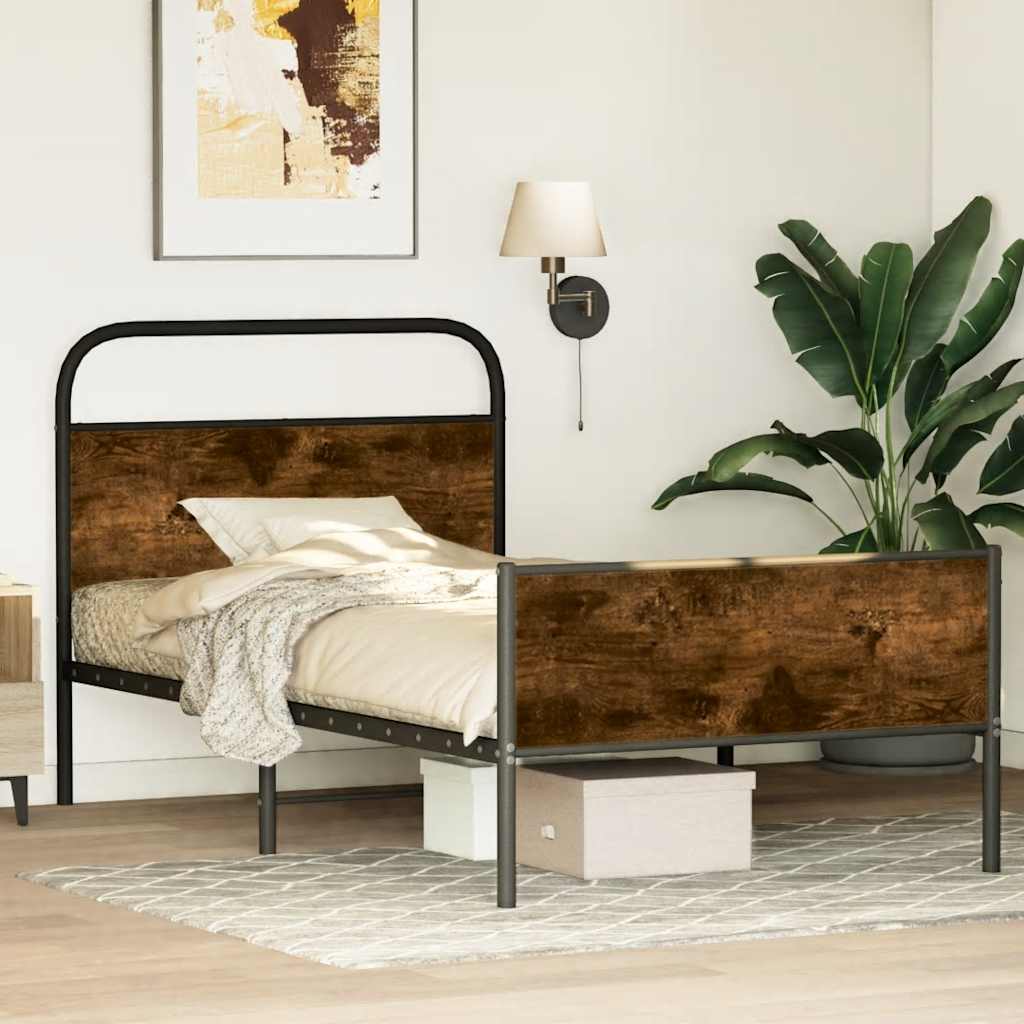Sengeramme uten madrass sonoma eik 100x190 cm konstruert tre