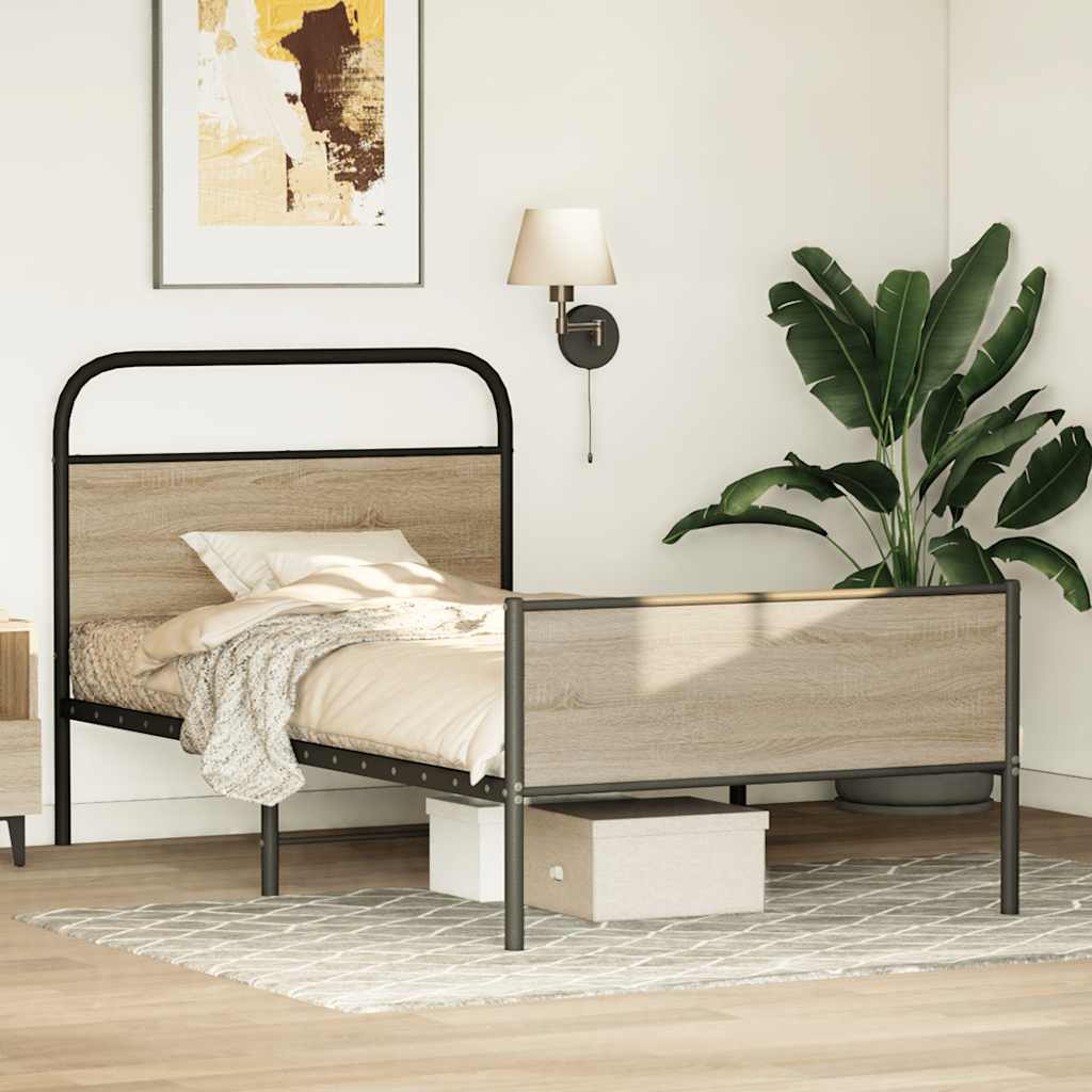 Sengeramme uten madrass sonoma eik 107x203 cm konstruert tre
