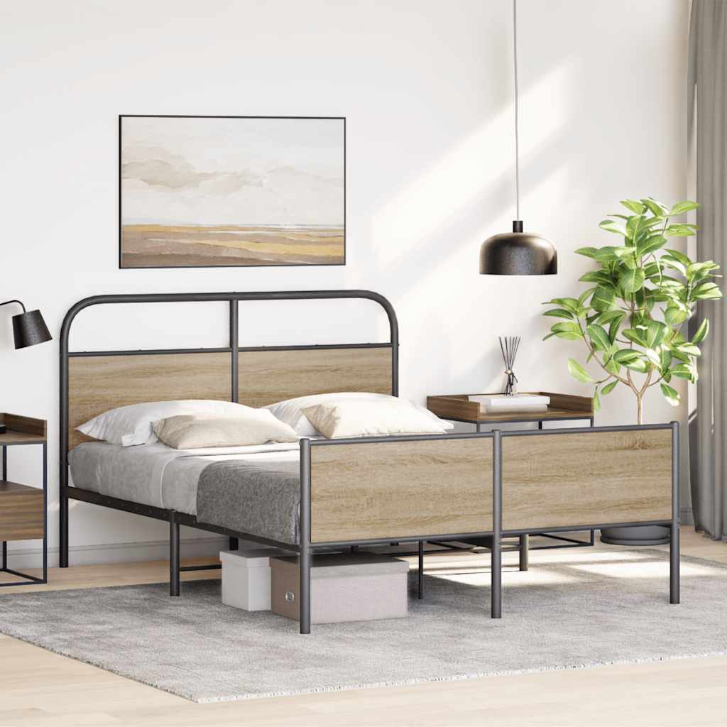 Sengeramme uten madrass sonoma eik 140x190 cm konstruert tre