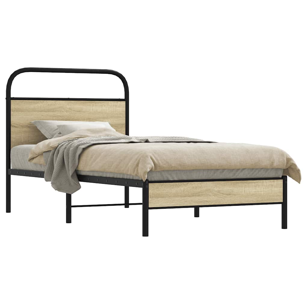 Sengeramme uten madrass sonoma eik 75x190 cm konstruert tre