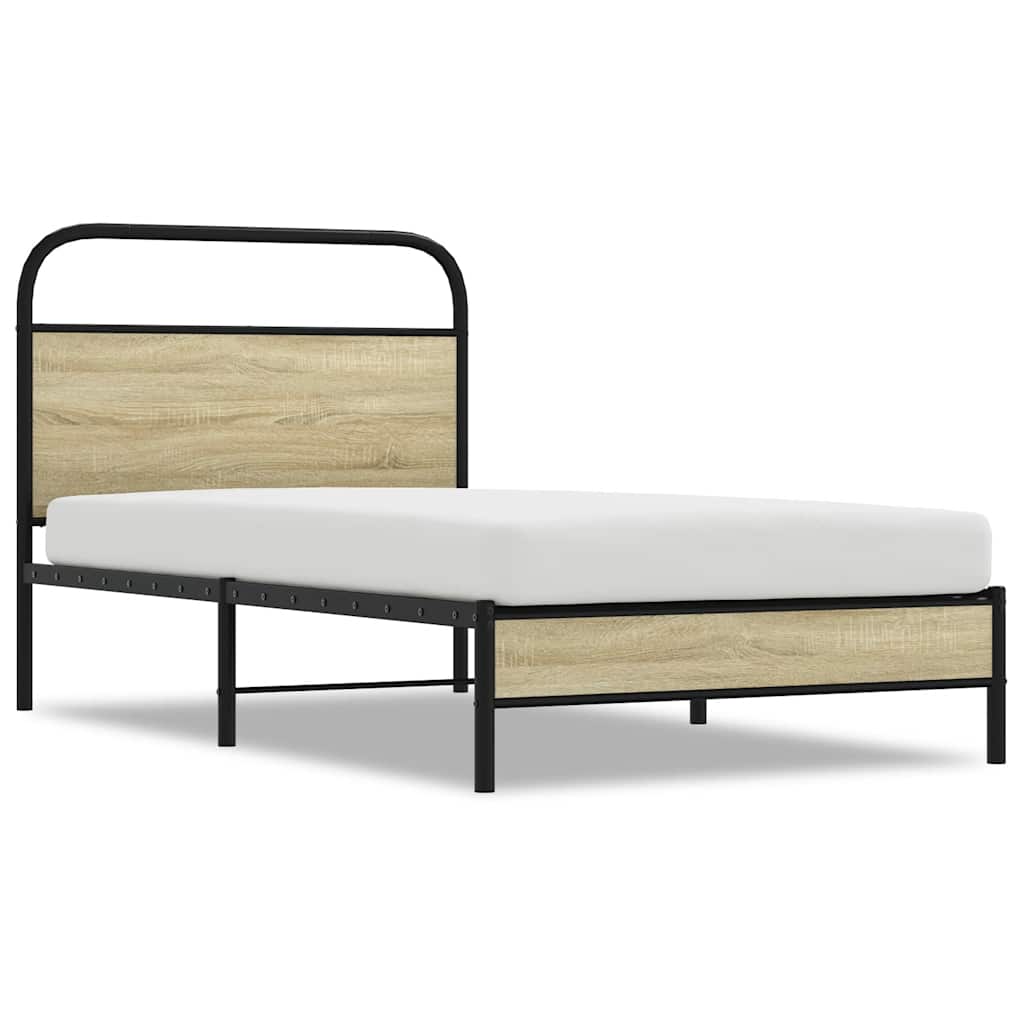 Sengeramme uten madrass sonoma eik 100x190 cm konstruert tre