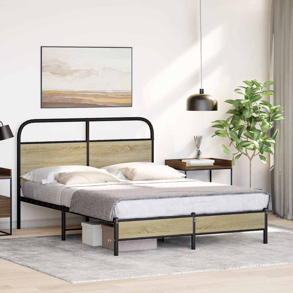 Sengeramme uten madrass sonoma eik 120x200 cm konstruert tre