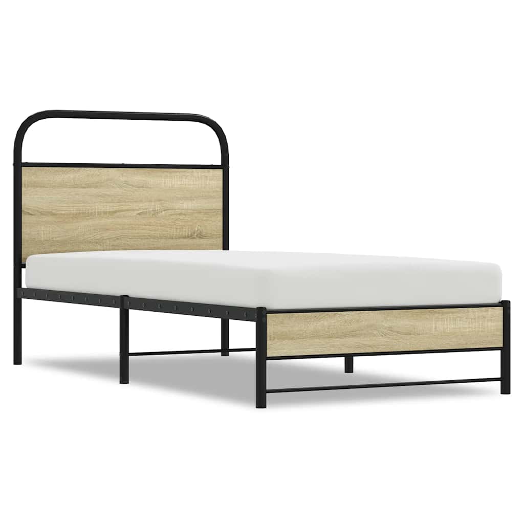Sengeramme uten madrass sonoma eik 75x190 cm konstruert tre