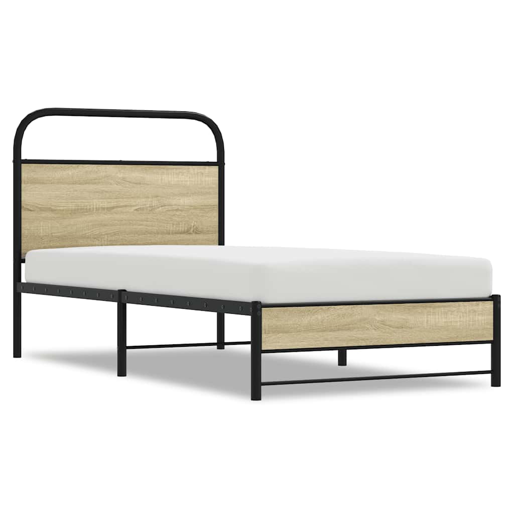 Sengeramme uten madrass sonoma eik 80x200 cm konstruert tre