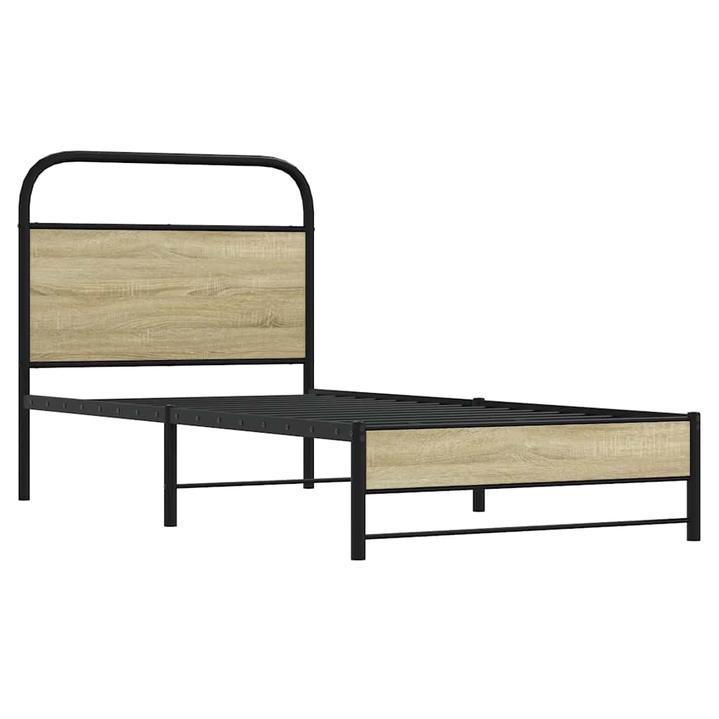 Sengeramme uten madrass sonoma eik 80x200 cm konstruert tre