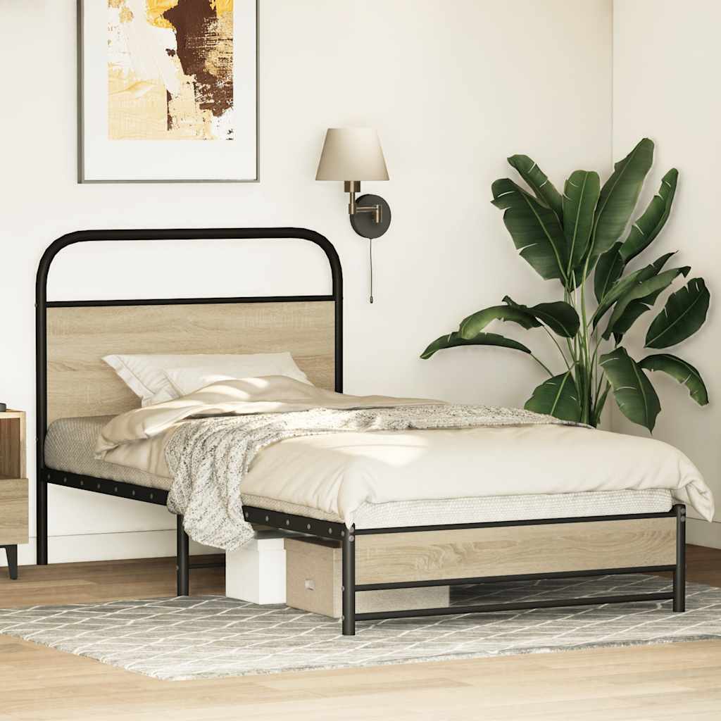Sengeramme uten madrass sonoma eik 100x190 cm konstruert tre