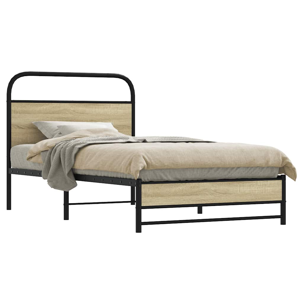 Sengeramme uten madrass sonoma eik 100x200 cm konstruert tre