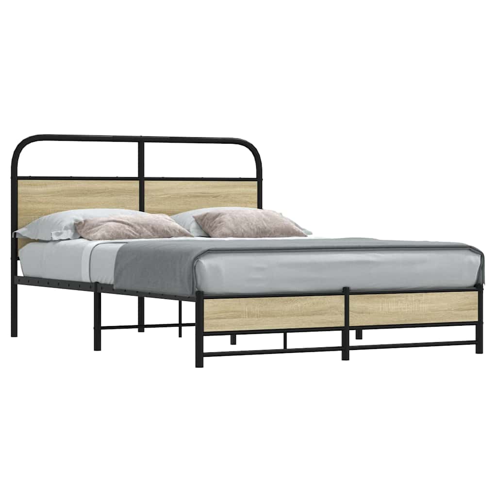 Sengeramme uten madrass sonoma eik 140x200 cm konstruert tre