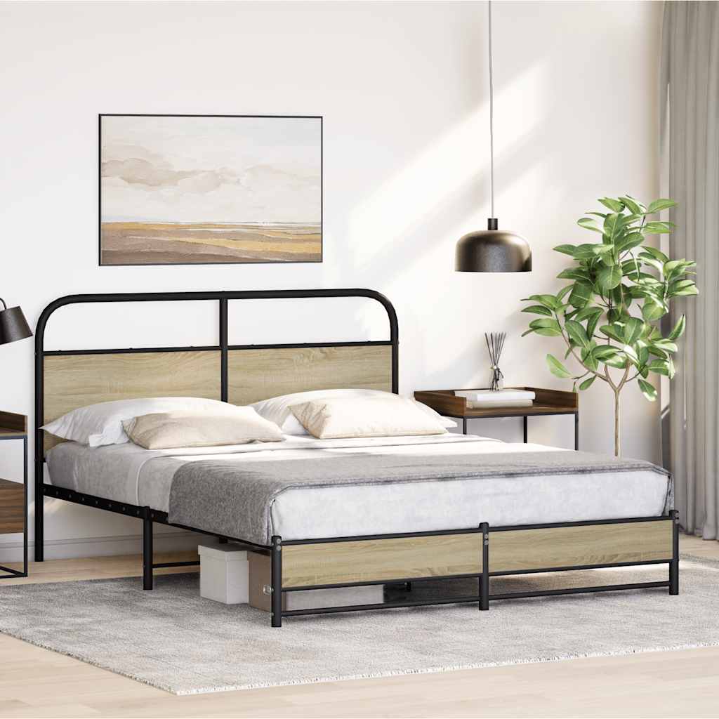 Sengeramme uten madrass sonoma eik 150x200 cm konstruert tre