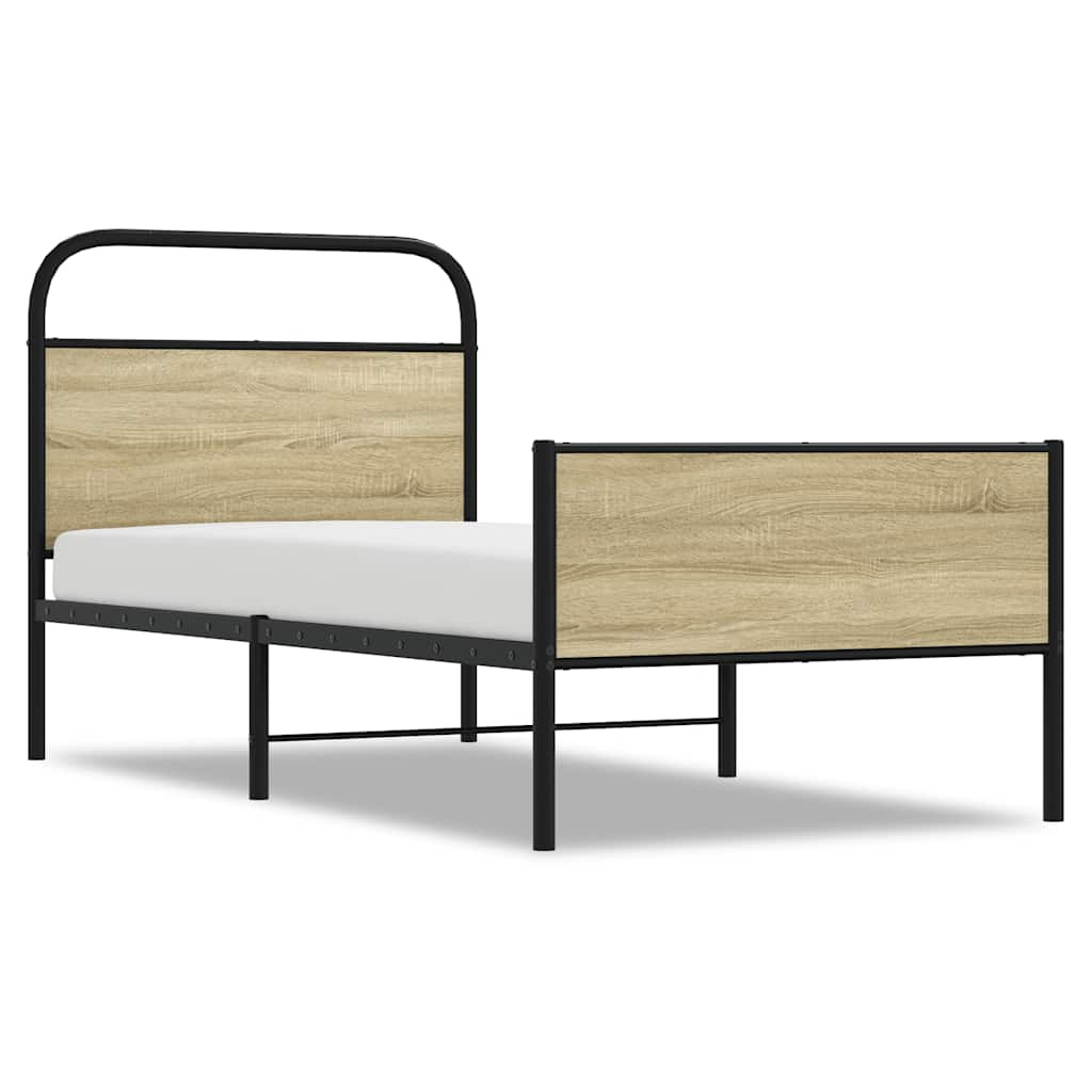 Sengeramme uten madrass sonoma eik 80x200 cm konstruert tre