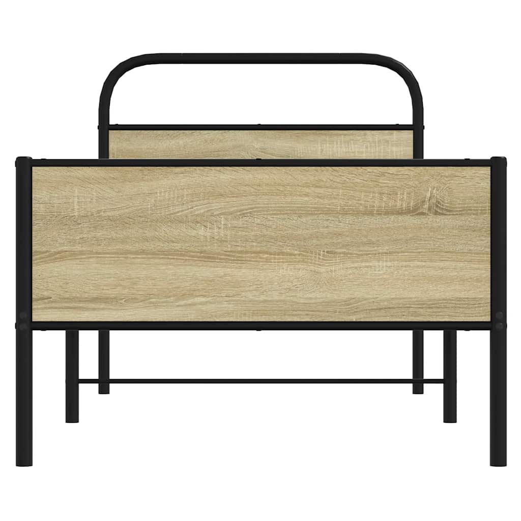 Sengeramme uten madrass sonoma eik 80x200 cm konstruert tre