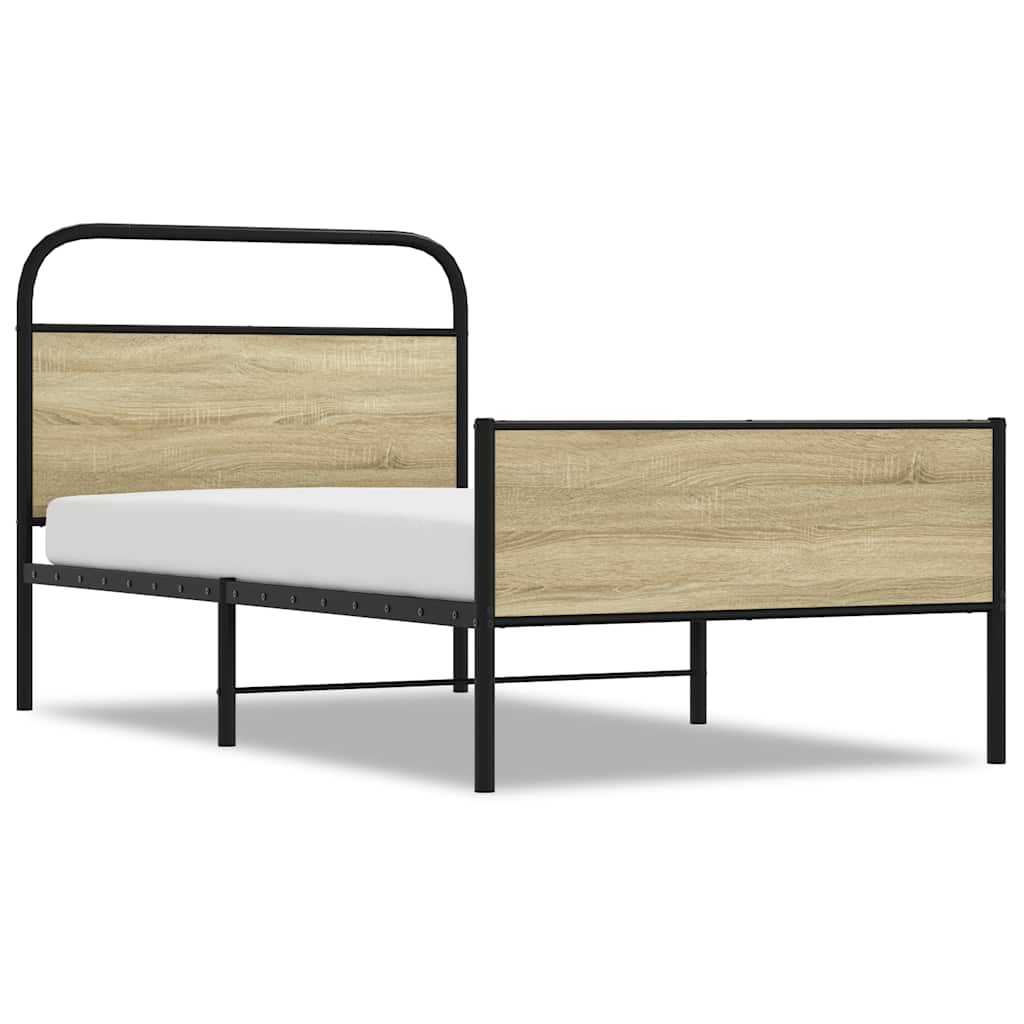 Sengeramme uten madrass sonoma eik 90x200 cm konstruert tre