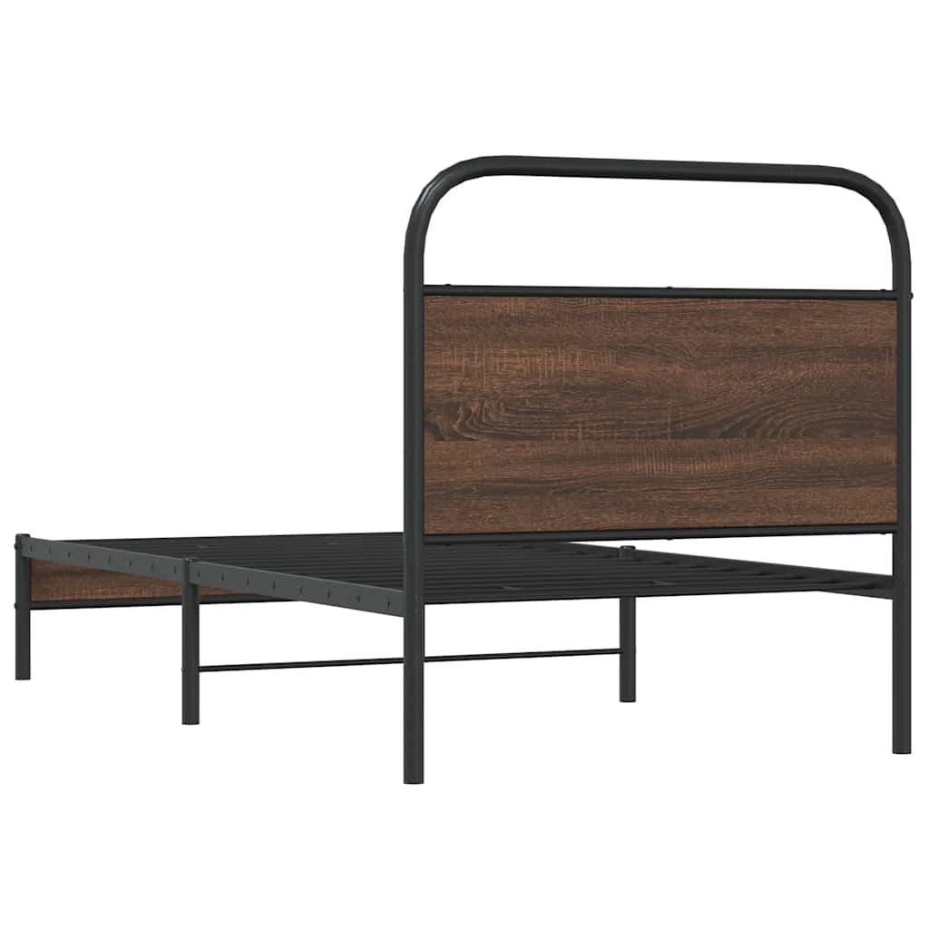 Sengeramme uten madrass brun eik 100x190 cm konstruert tre