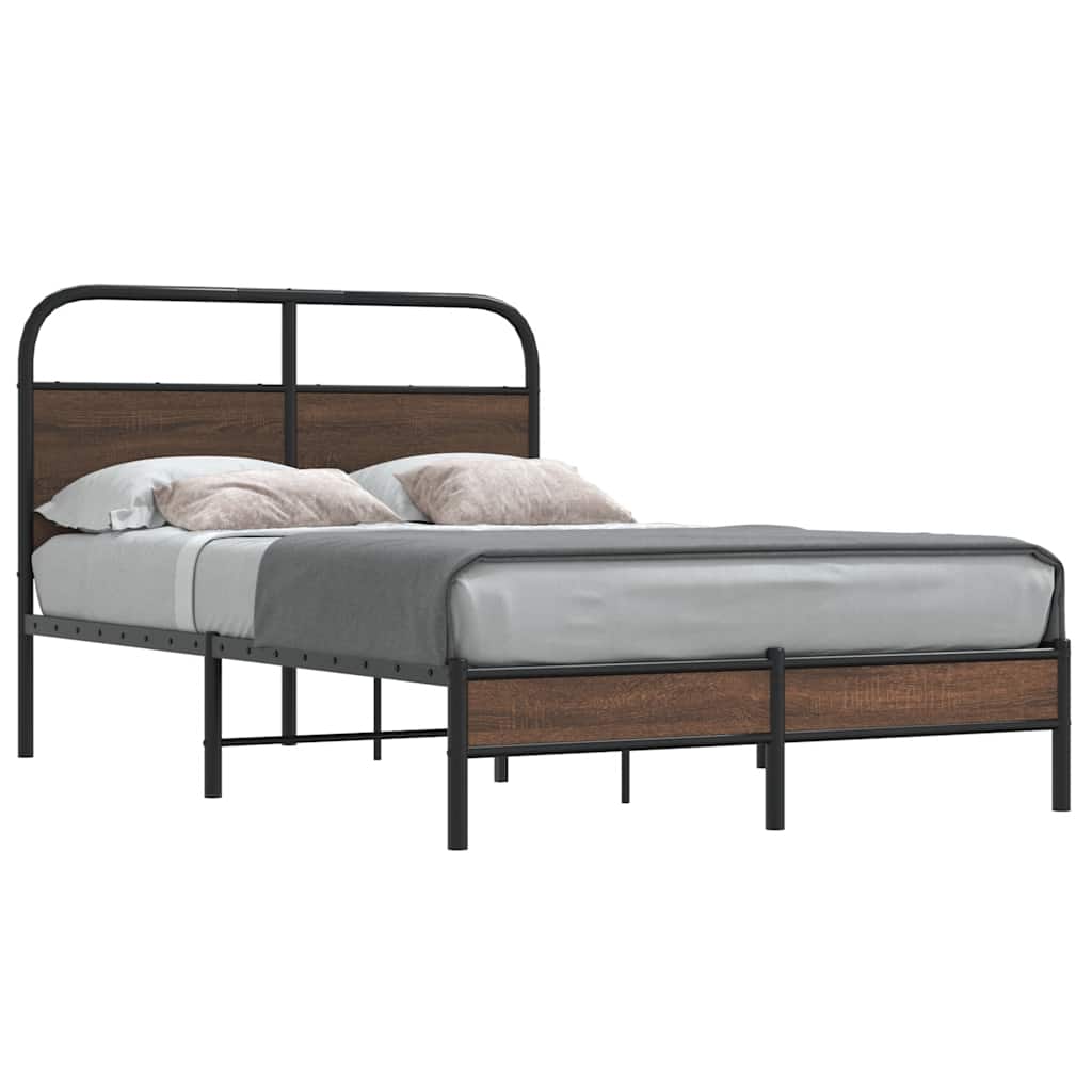 Sengeramme uten madrass brun eik 120x200 cm konstruert tre