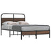 Sengeramme uten madrass brun eik 140x190 cm konstruert tre