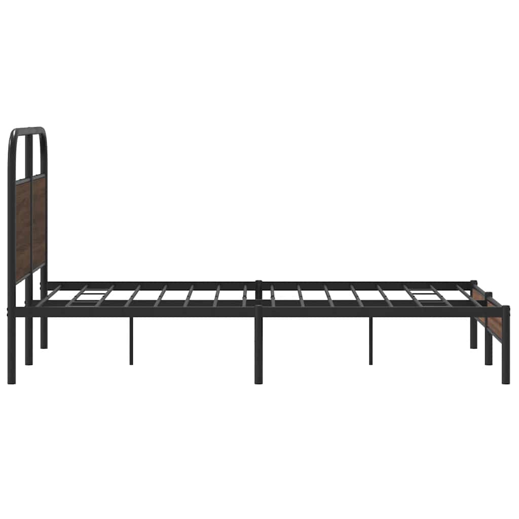 Sengeramme uten madrass brun eik 140x200 cm konstruert tre