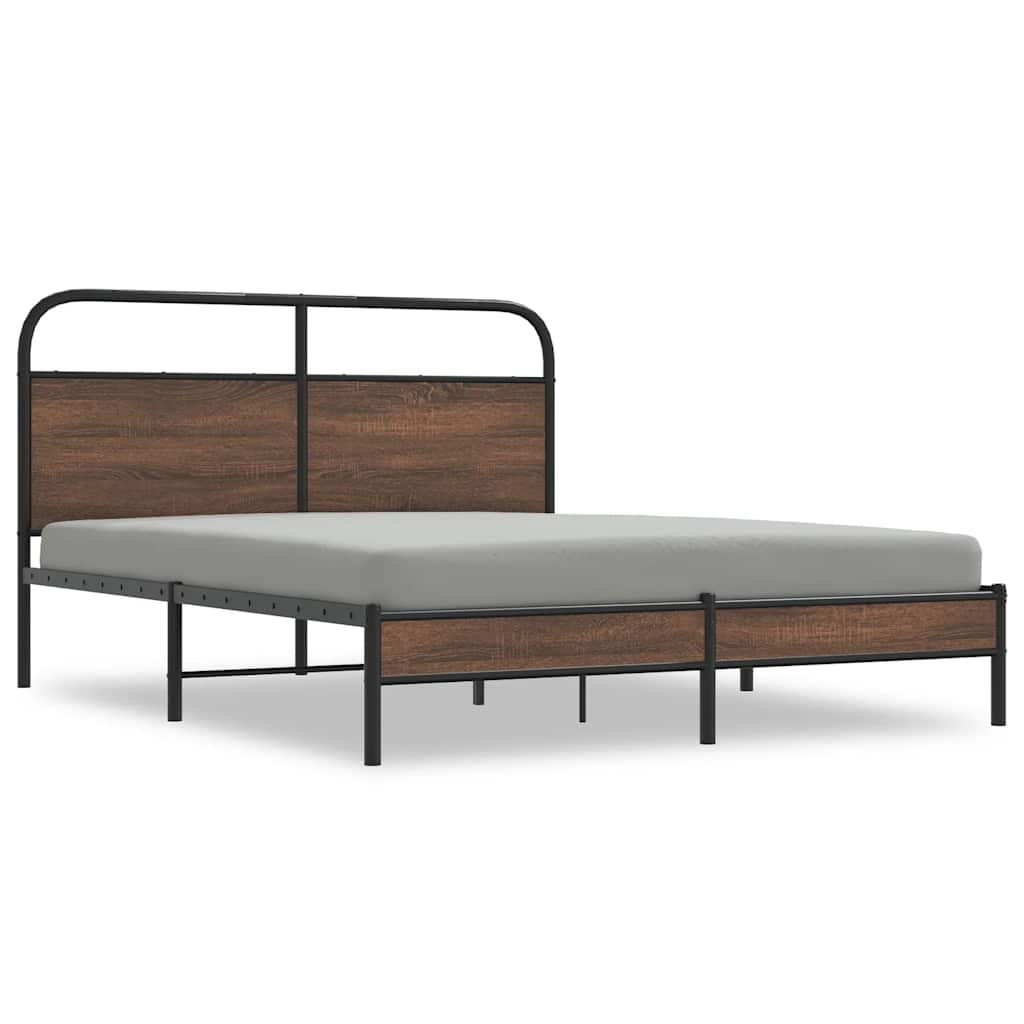 Sengeramme uten madrass brun eik 150x200 cm konstruert tre