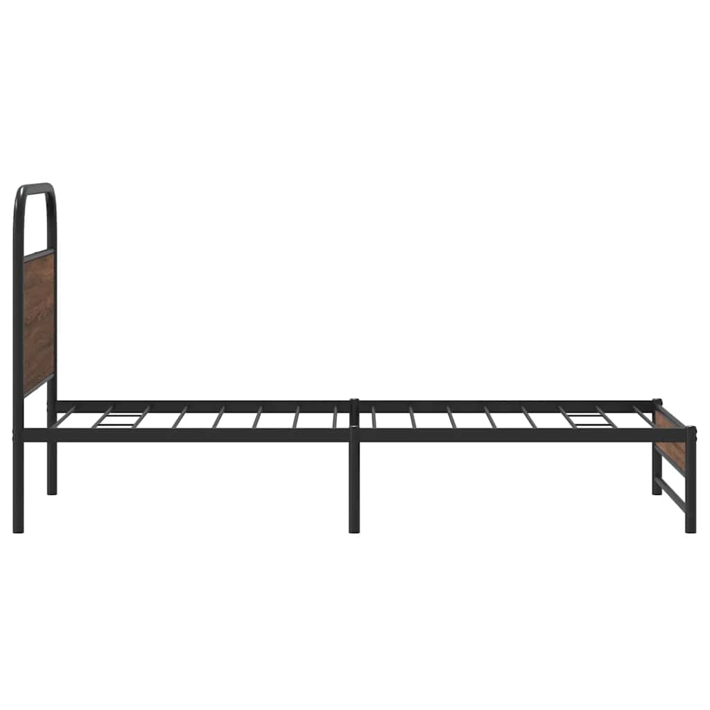 Sengeramme uten madrass brun eik 90x190 cm konstruert tre
