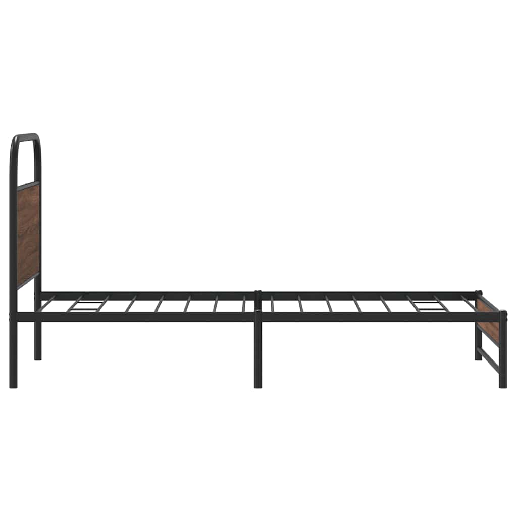 Sengeramme uten madrass brun eik 100x190 cm konstruert tre
