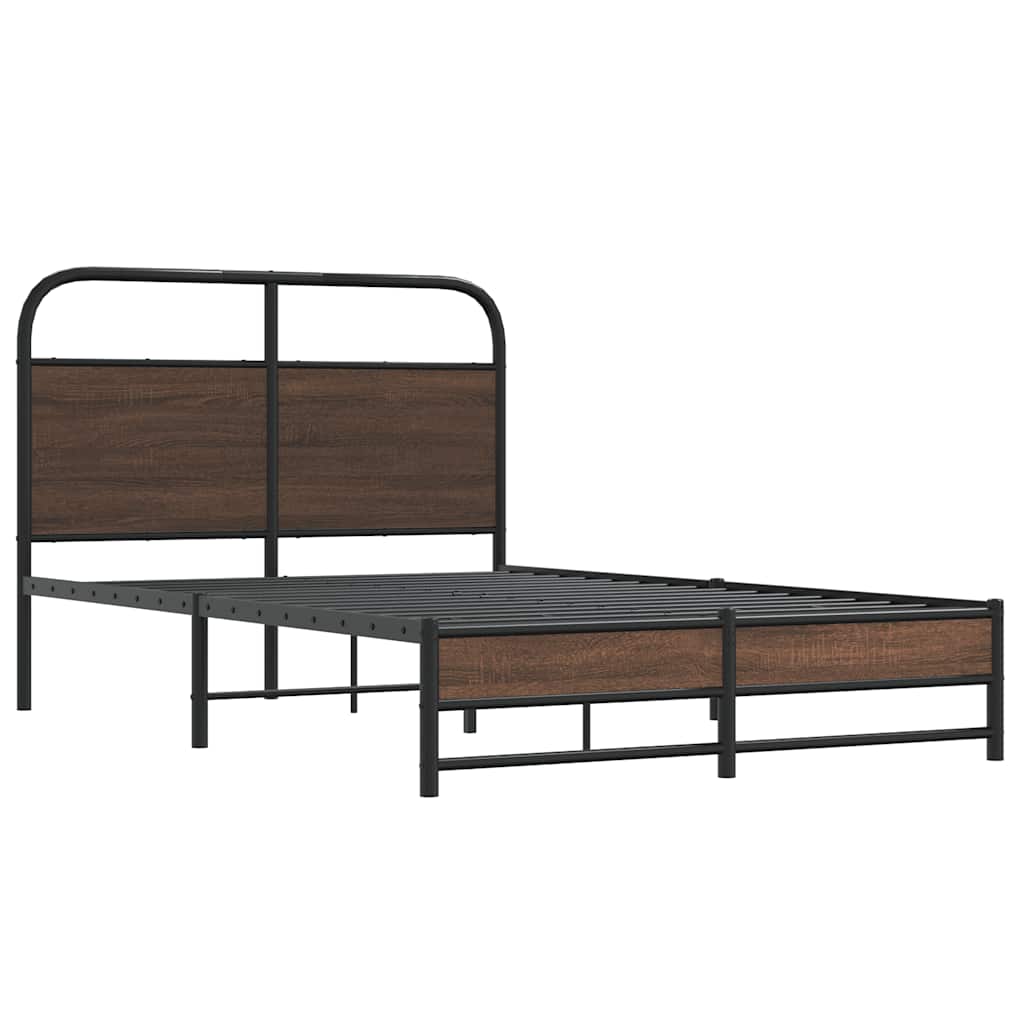 Sengeramme uten madrass brun eik 120x190 cm konstruert tre