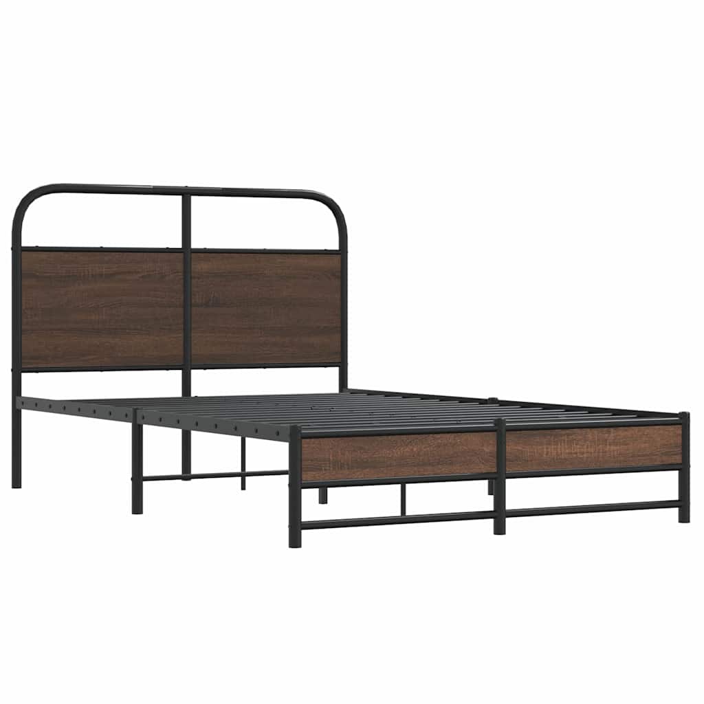 Sengeramme uten madrass brun eik 140x200 cm konstruert tre