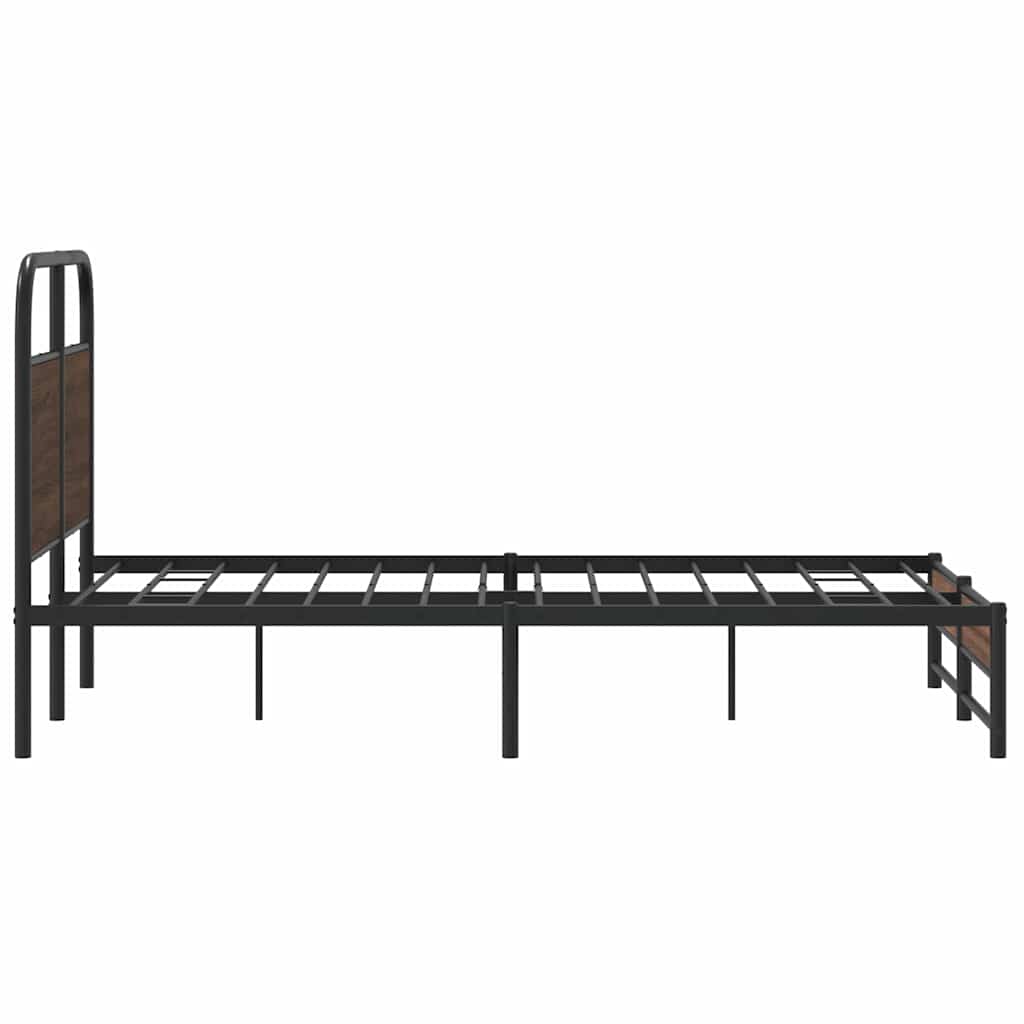 Sengeramme uten madrass brun eik 140x200 cm konstruert tre