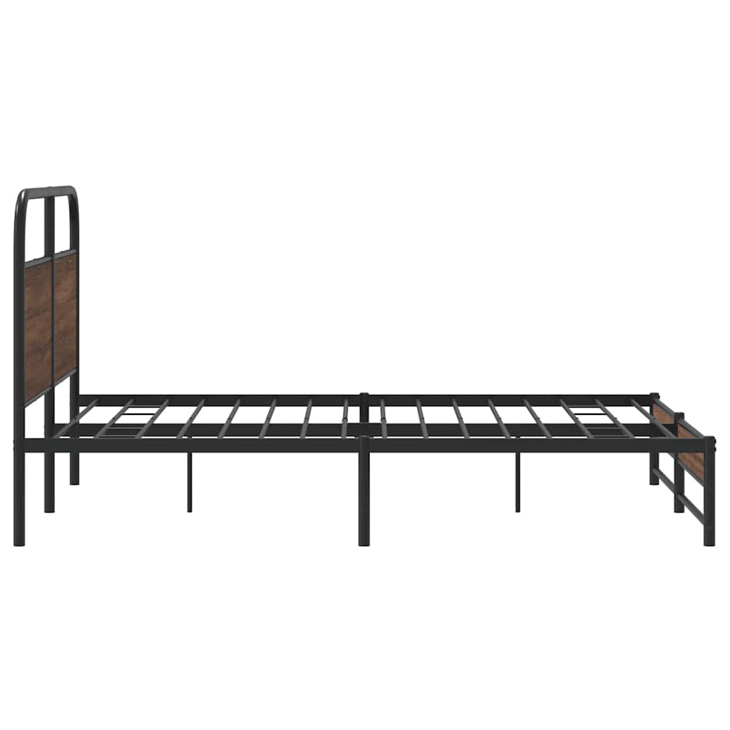 Sengeramme uten madrass brun eik 150x200 cm konstruert tre