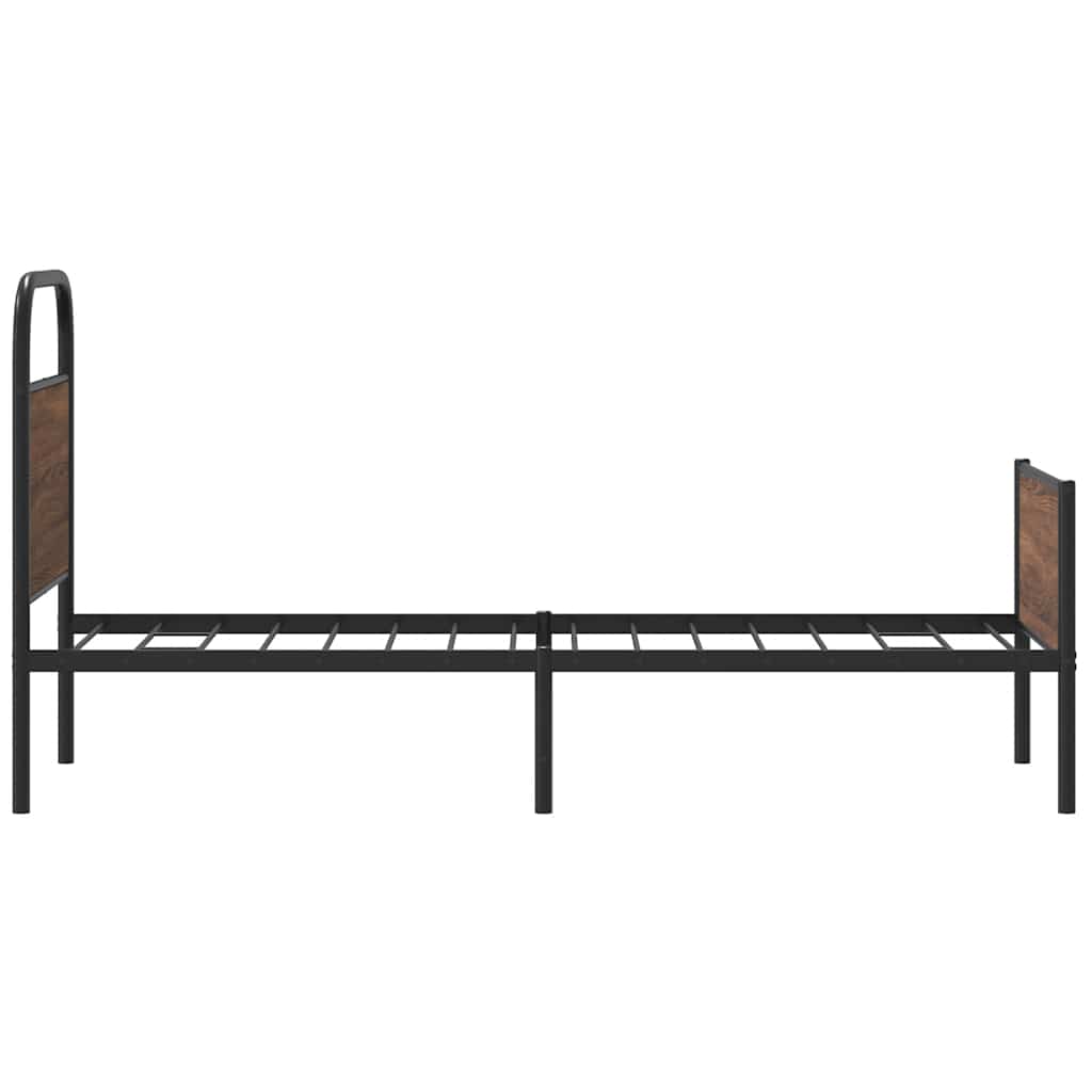 Sengeramme uten madrass brun eik 80x200 cm konstruert tre