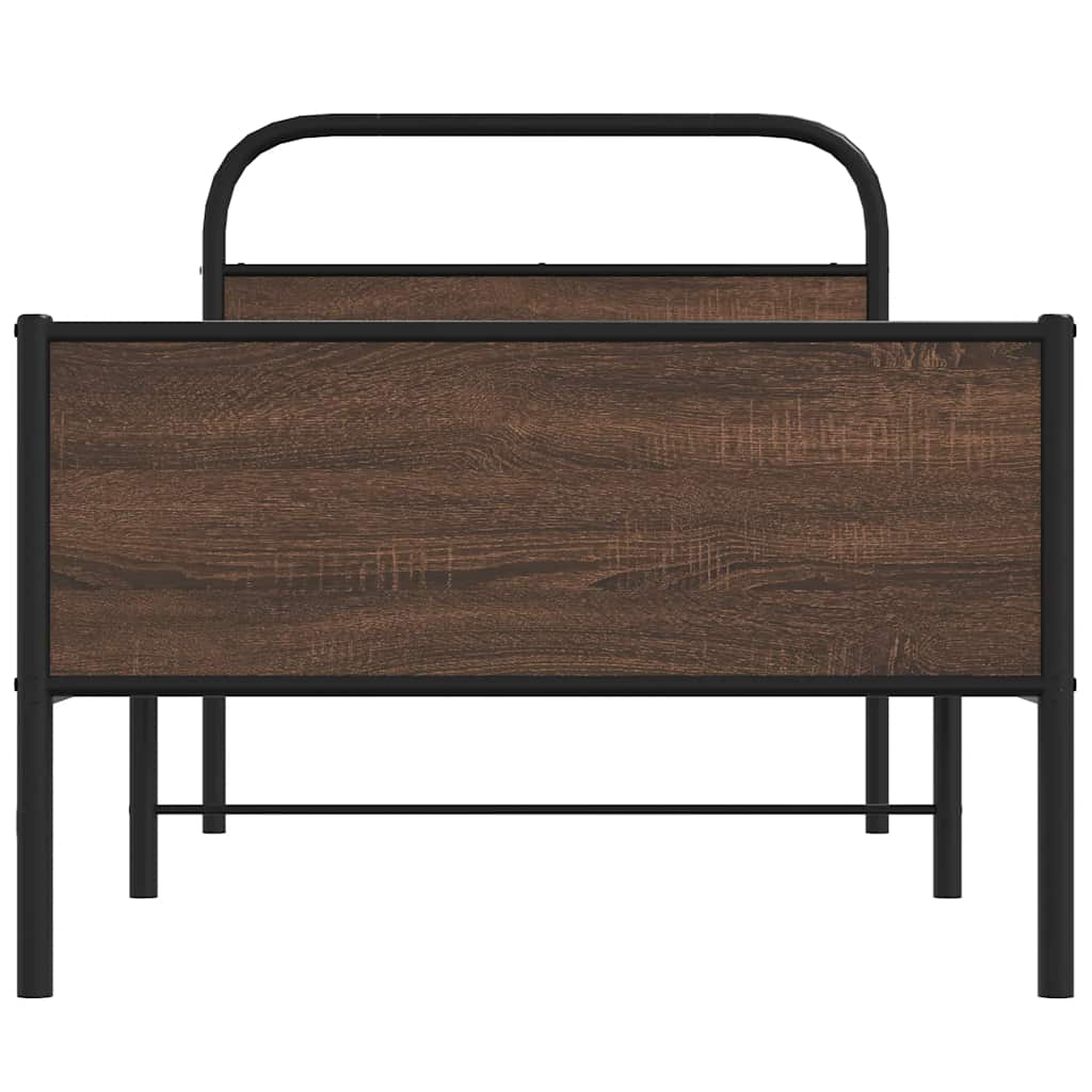 Sengeramme uten madrass brun eik 90x200 cm konstruert tre