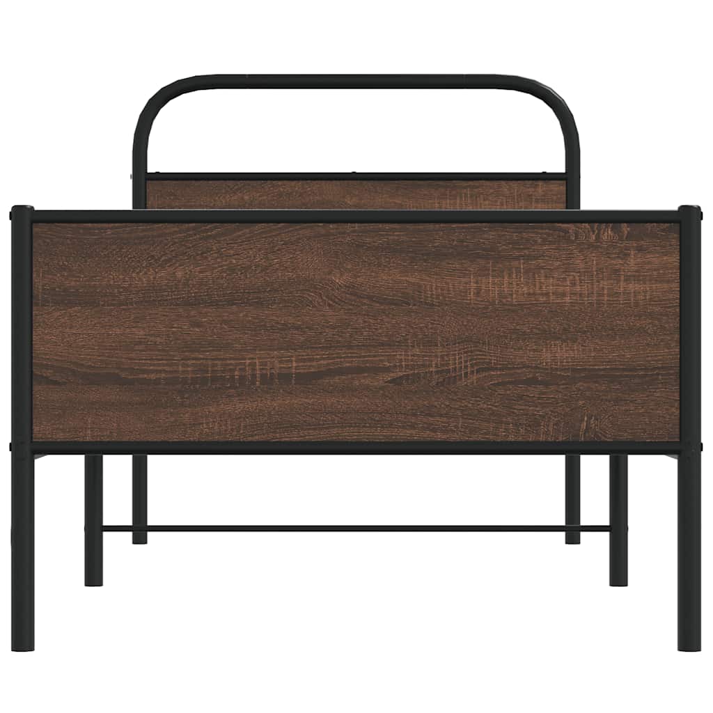 Sengeramme uten madrass brun eik 100x200 cm konstruert tre