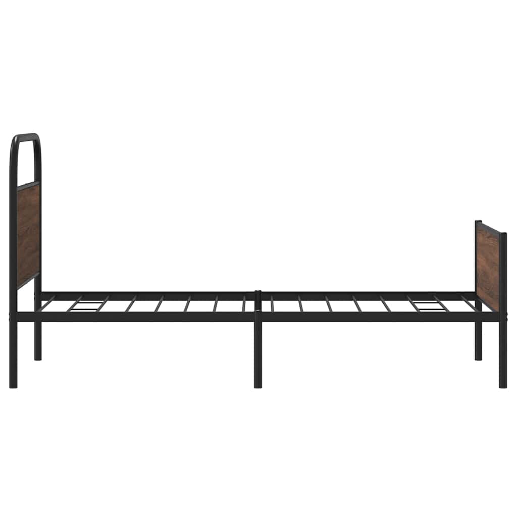 Sengeramme uten madrass brun eik 100x200 cm konstruert tre