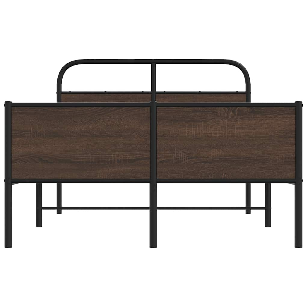 Sengeramme uten madrass brun eik 140x190 cm konstruert tre