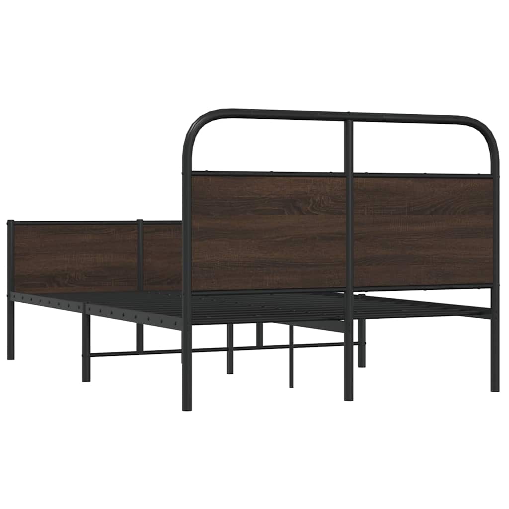 Sengeramme uten madrass brun eik 140x190 cm konstruert tre