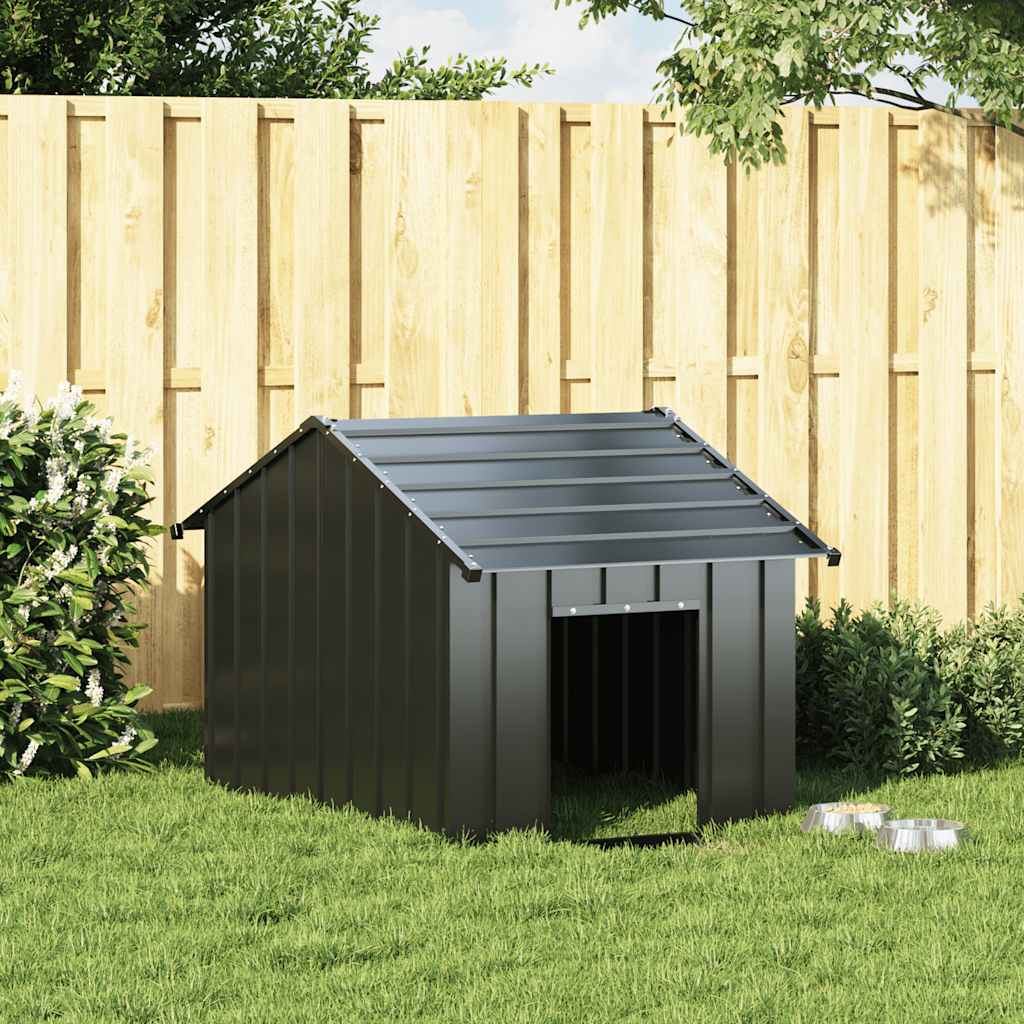 Hundehus med tak 83x130x85 cm galvanisert stål
