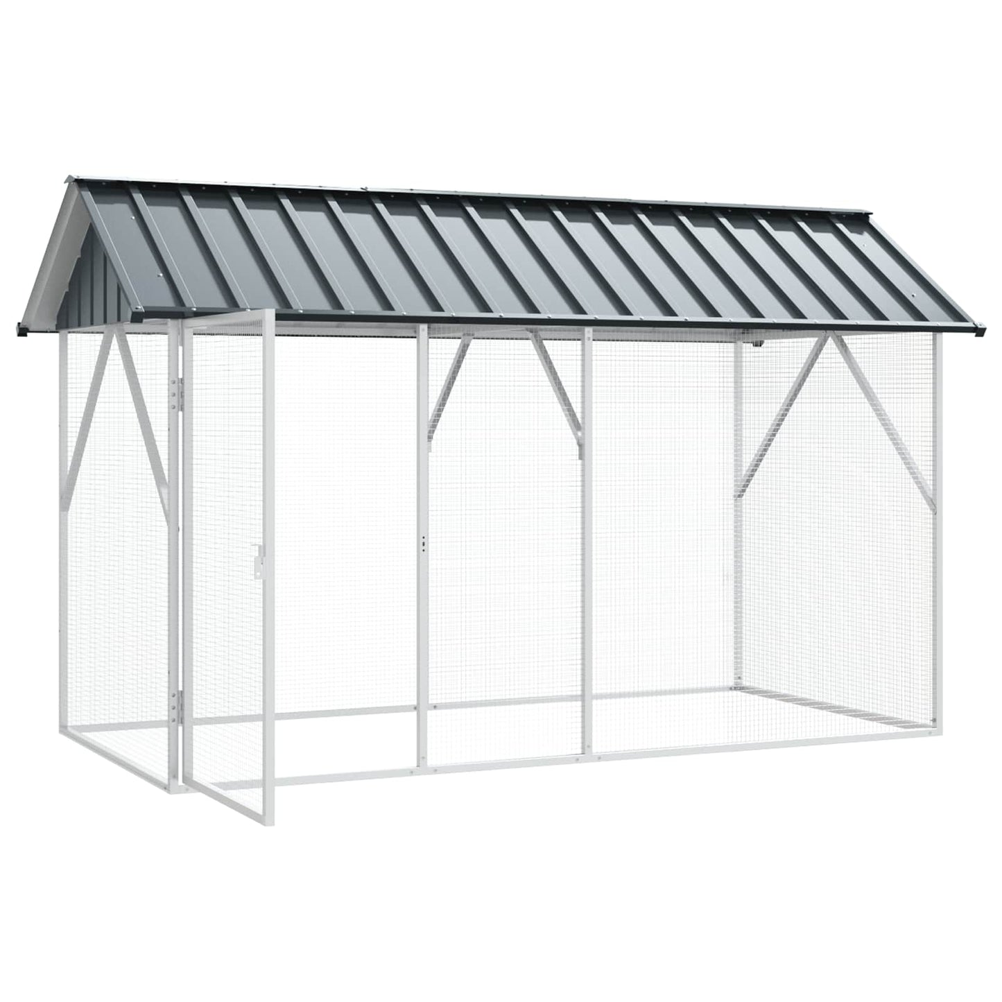 Fuglebur Antrasitt 227 x 112 x 141 cm Galvanisert Stål vidaXL