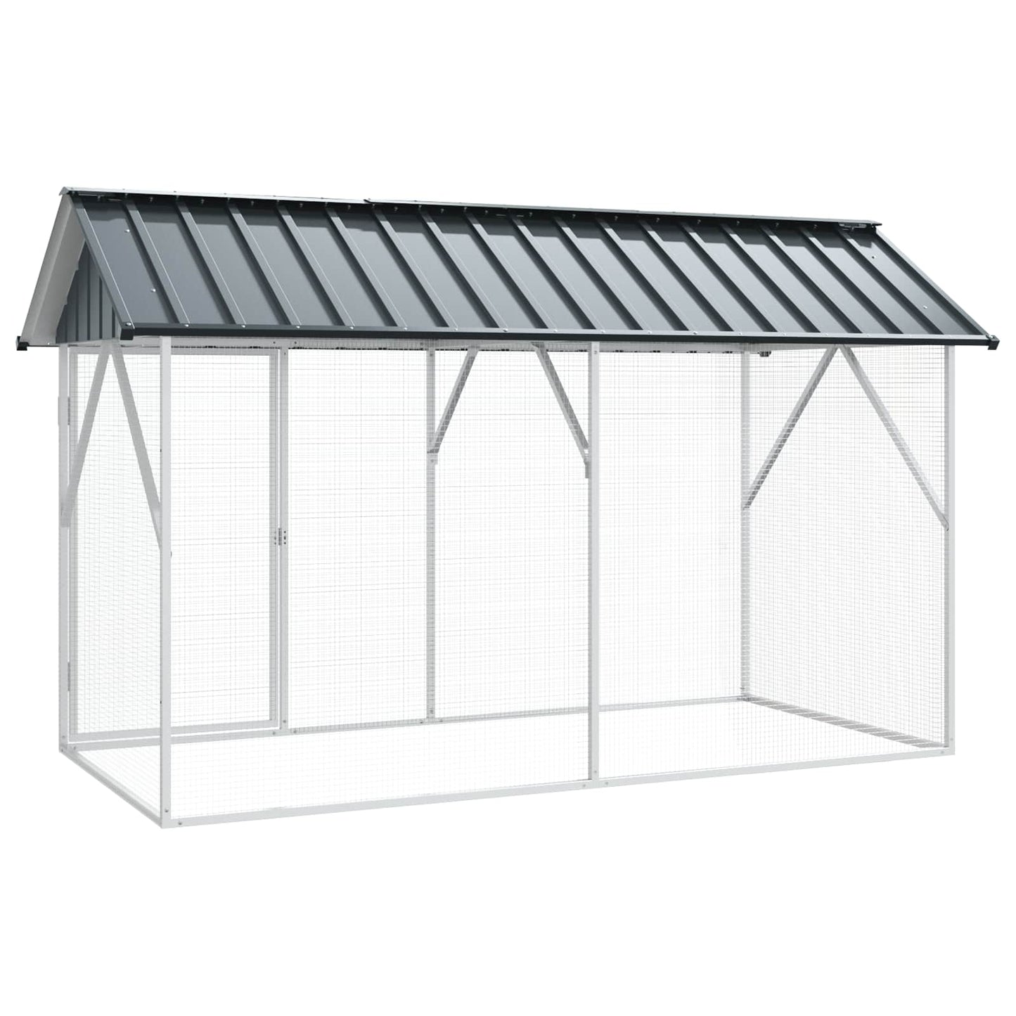 Fuglebur Antrasitt 227 x 112 x 141 cm Galvanisert Stål vidaXL