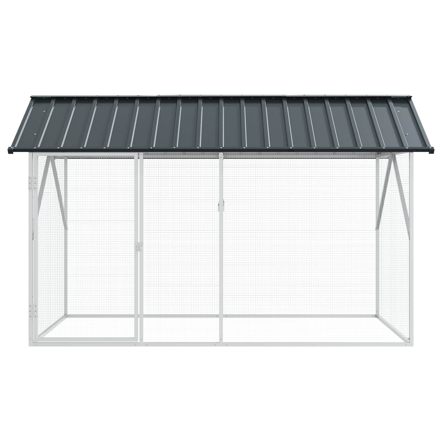 Fuglebur Antrasitt 227 x 112 x 141 cm Galvanisert Stål vidaXL