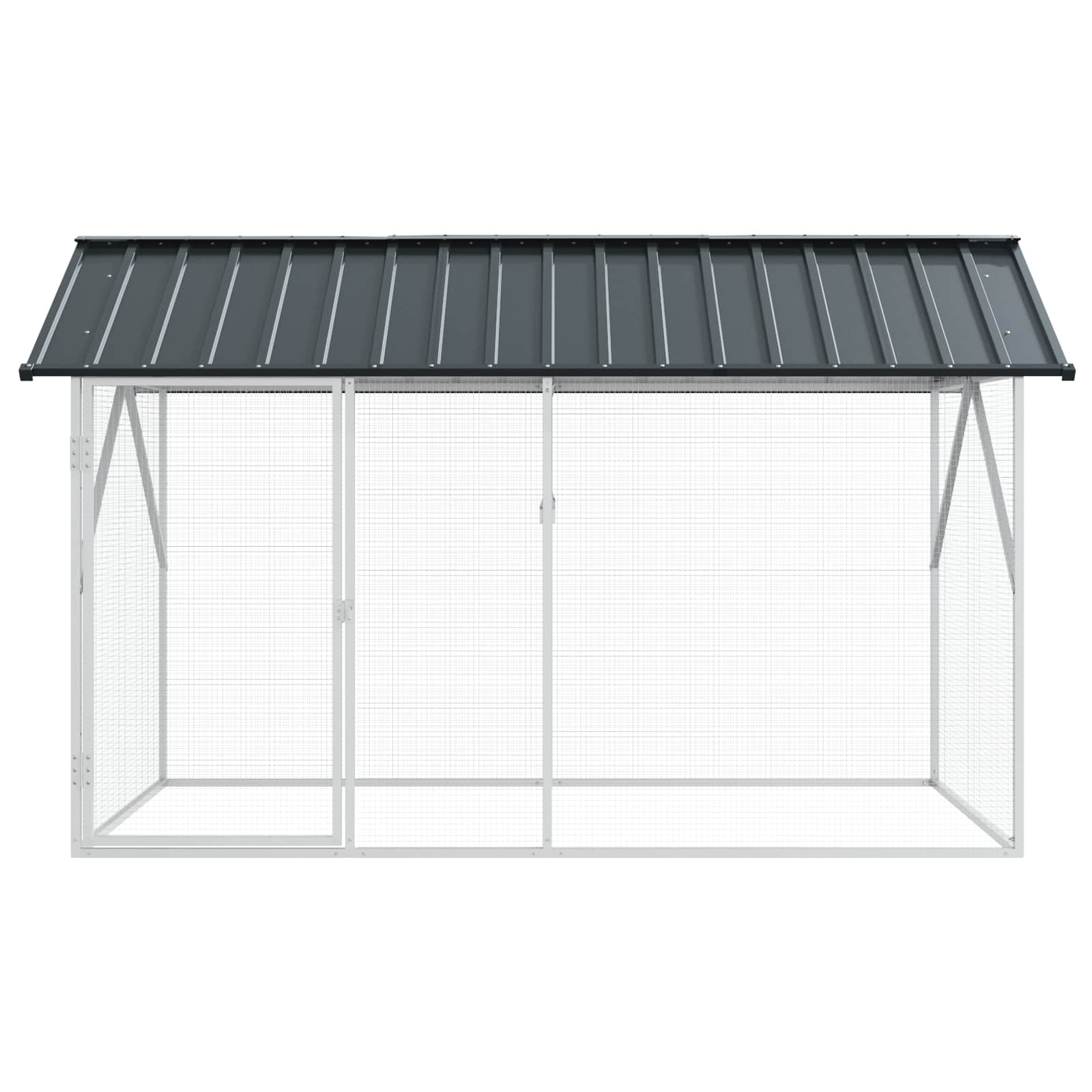 Fuglebur Antrasitt 227 x 112 x 141 cm Galvanisert Stål vidaXL