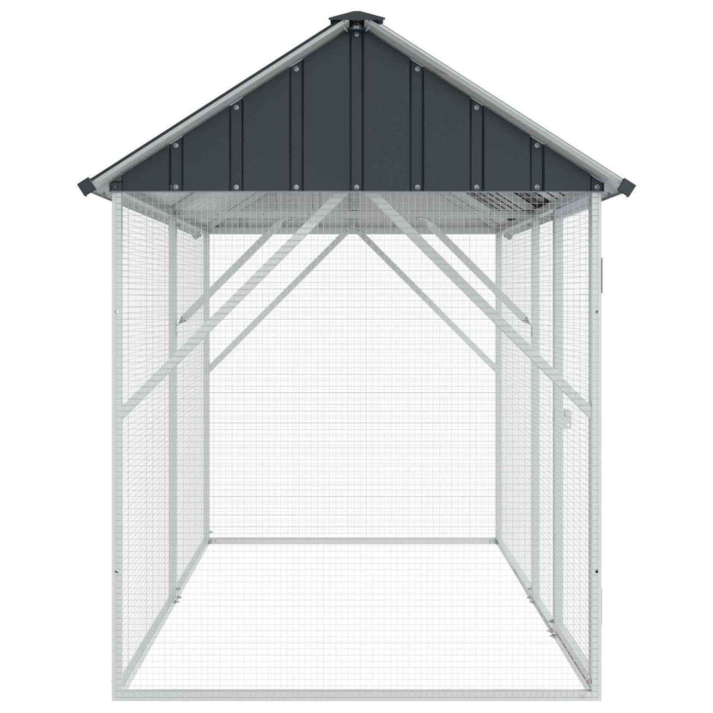 Fuglebur Antrasitt 227 x 112 x 141 cm Galvanisert Stål vidaXL