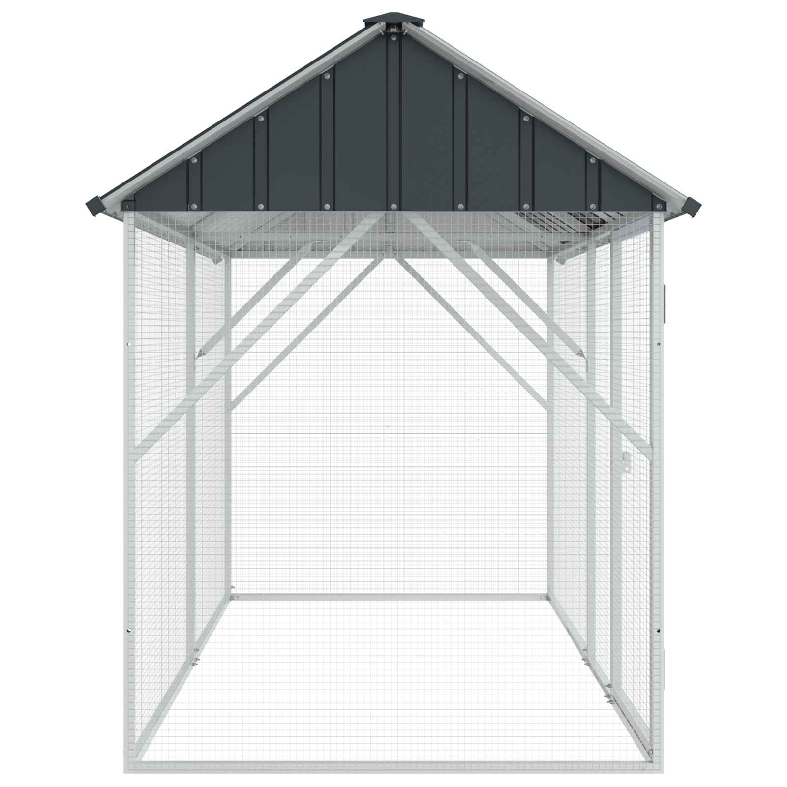 Fuglebur Antrasitt 227 x 112 x 141 cm Galvanisert Stål vidaXL