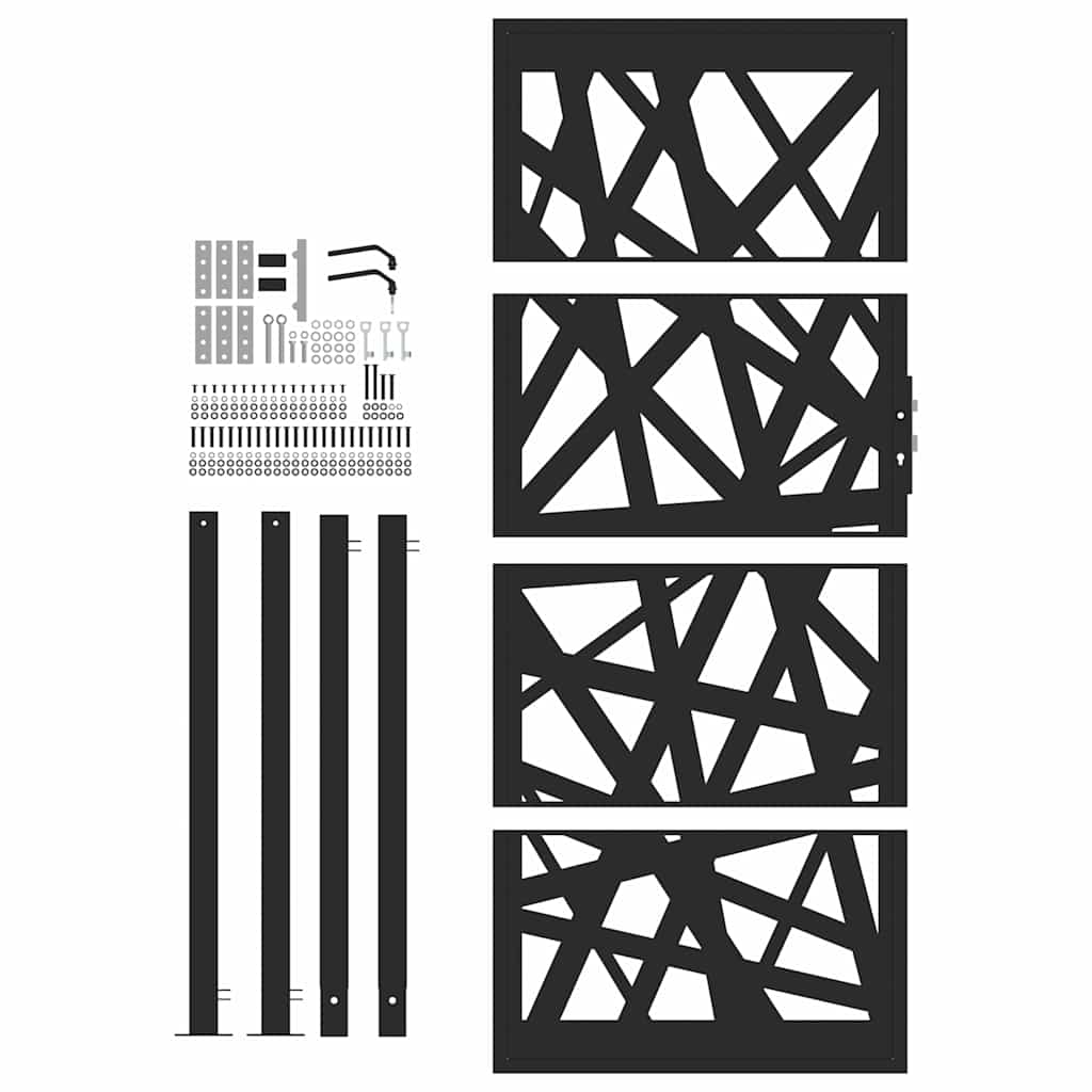 Hageport svart 100x200 cm stållampedesign