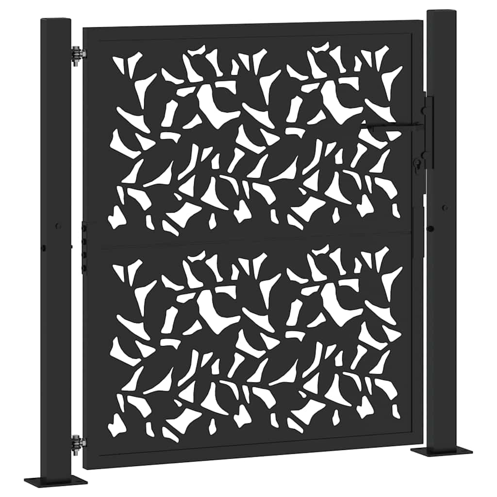 Hageport svart 100x100 cm stålbladdesign