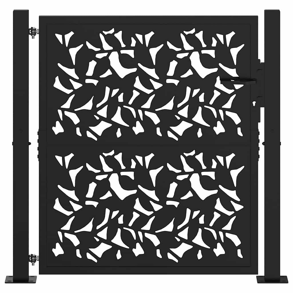 Hageport svart 100x100 cm stålbladdesign
