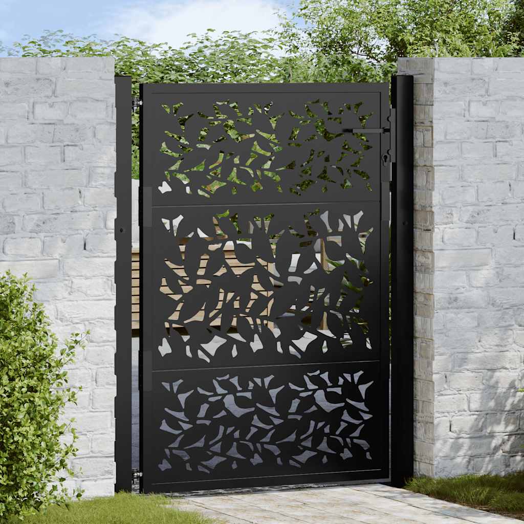 Hageport svart 100x125 cm stålbladdesign