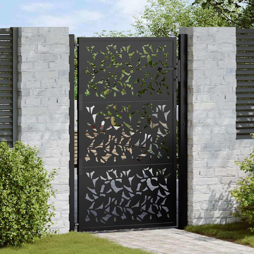 Hageport svart 100x150 cm stålbladdesign