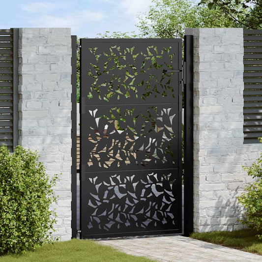Hageport svart 100x150 cm stålbladdesign