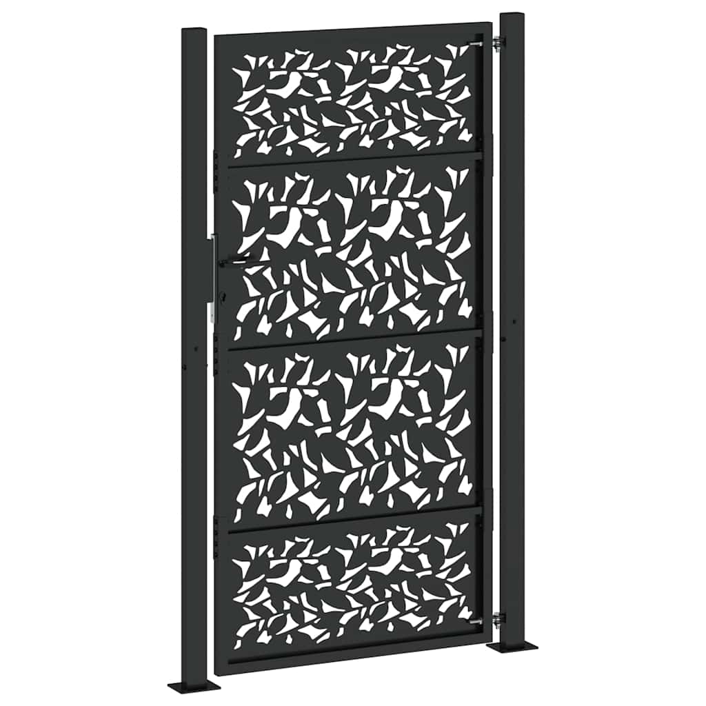 Hageport svart 100x175 cm stålbladdesign