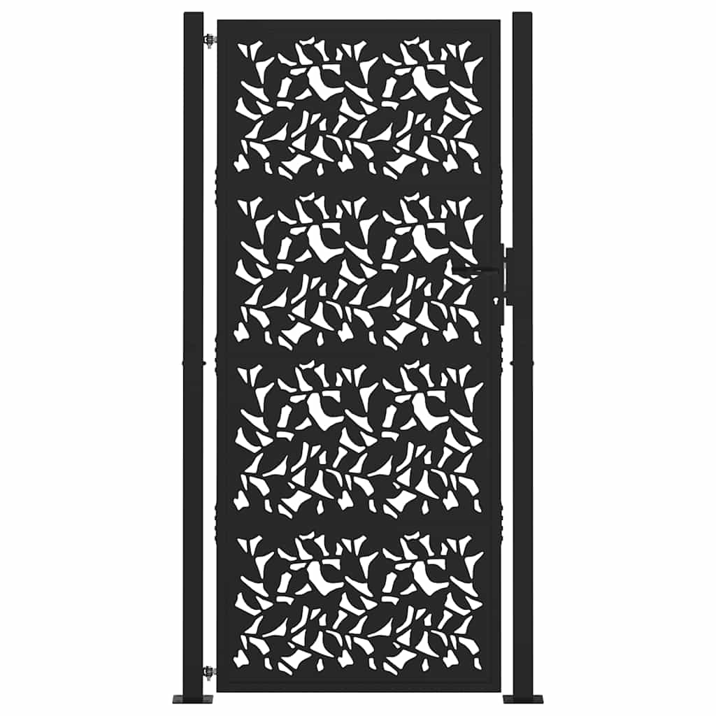 Hageport svart 100x200 cm stålbladdesign